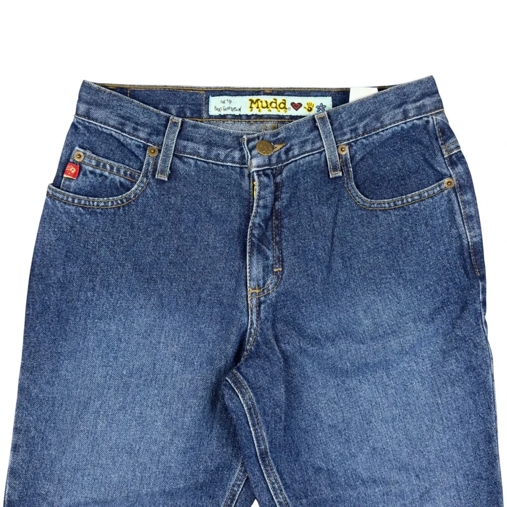 NWT Y2K Mudd Jeans Deadstock Bellbottoms Blue Denim Size 5 Flare Fall 2005